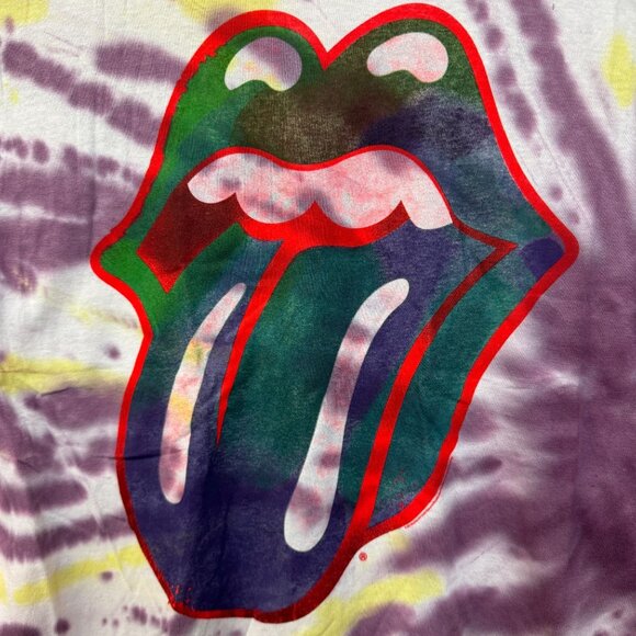 The Rolling Stones Psychedelic Hot Lips Rock Band Tie Dye M - Picture 2 of 6